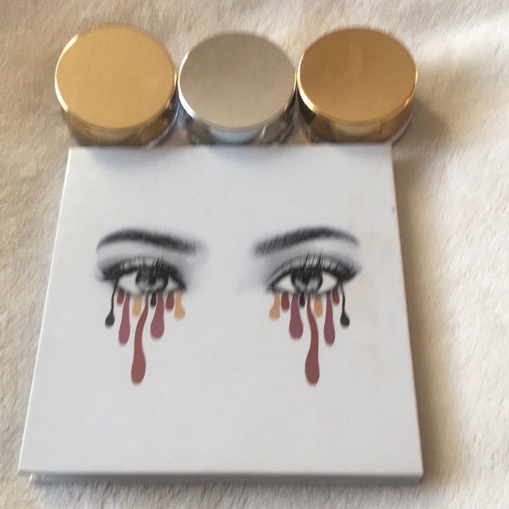 Kylie cosmetics - burgundy palette, and eye pots